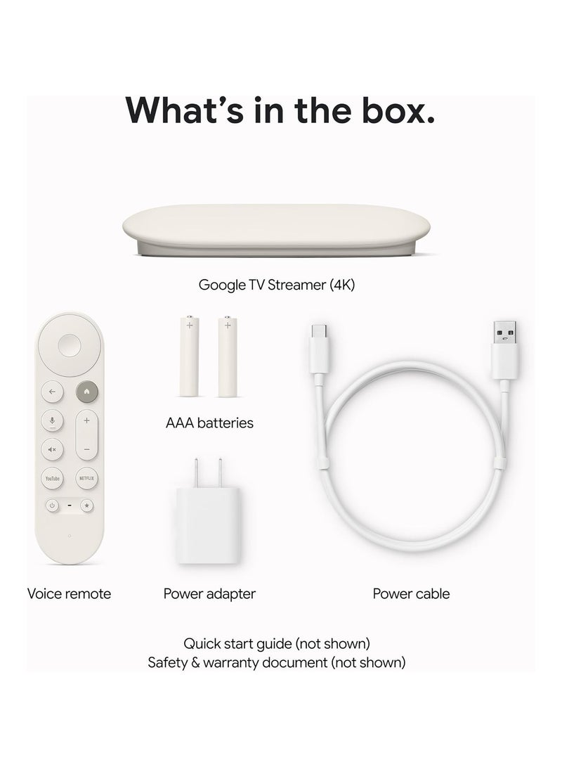 Google TV Streamer 4K - Fast Streaming Entertainment on Your TV with Voice Search Remote