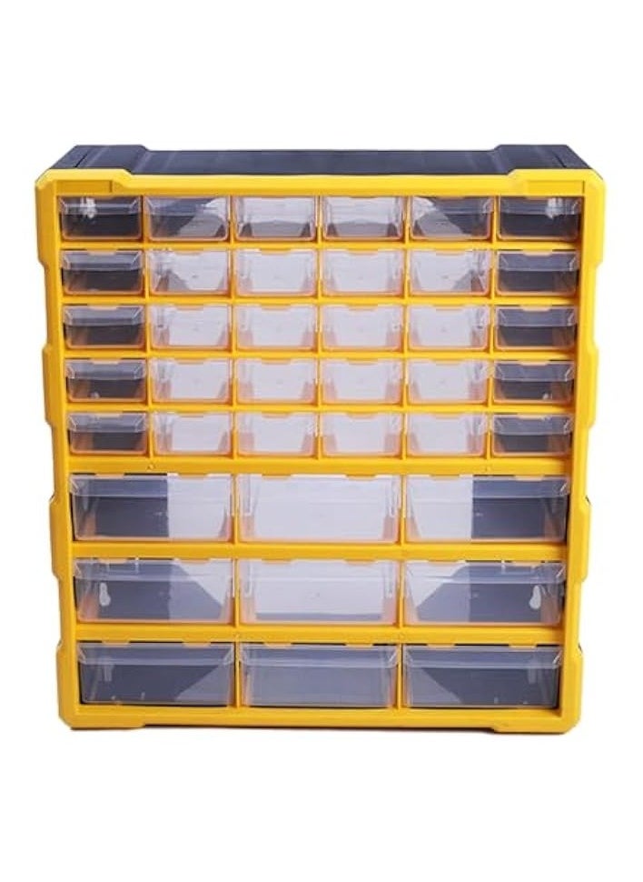 Plastics Component Organizer | Small Part Organiser | Jewellry Storage, Pharmacy Storage, Medicine Storage, Nuts, Screws and Bolts Storage | Multiple Drawers - 39 Drawers with Dividers