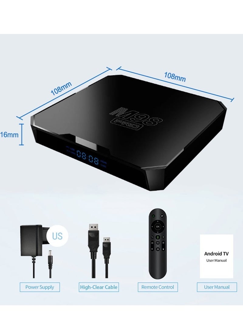 New M98 PRO Android TV Box, Android 10 Support 4K HDR Smart Streaming Media Player(16GB)