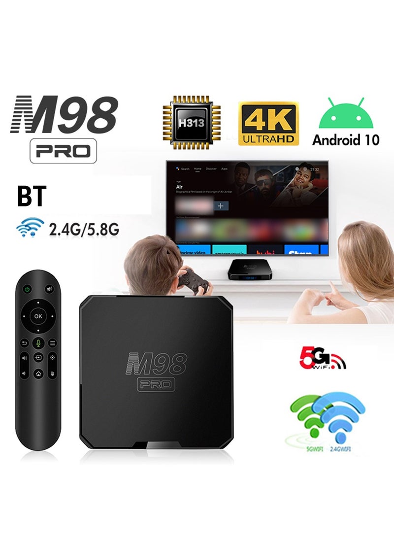 M98 PRO Android TV Box - 4K HDR Smart Streaming Media Player with Android 10 u0026 16GB Storage