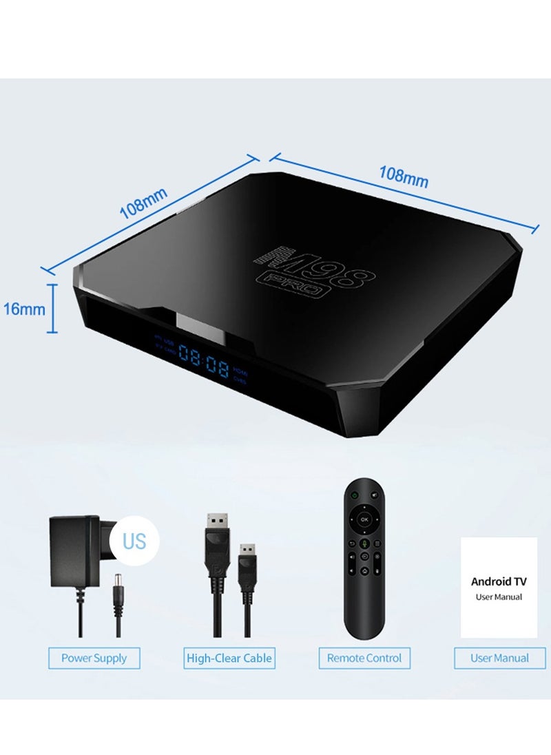 M98 PRO Android TV Box - 4K HDR Smart Streaming Media Player with Android 10 u0026 16GB Storage