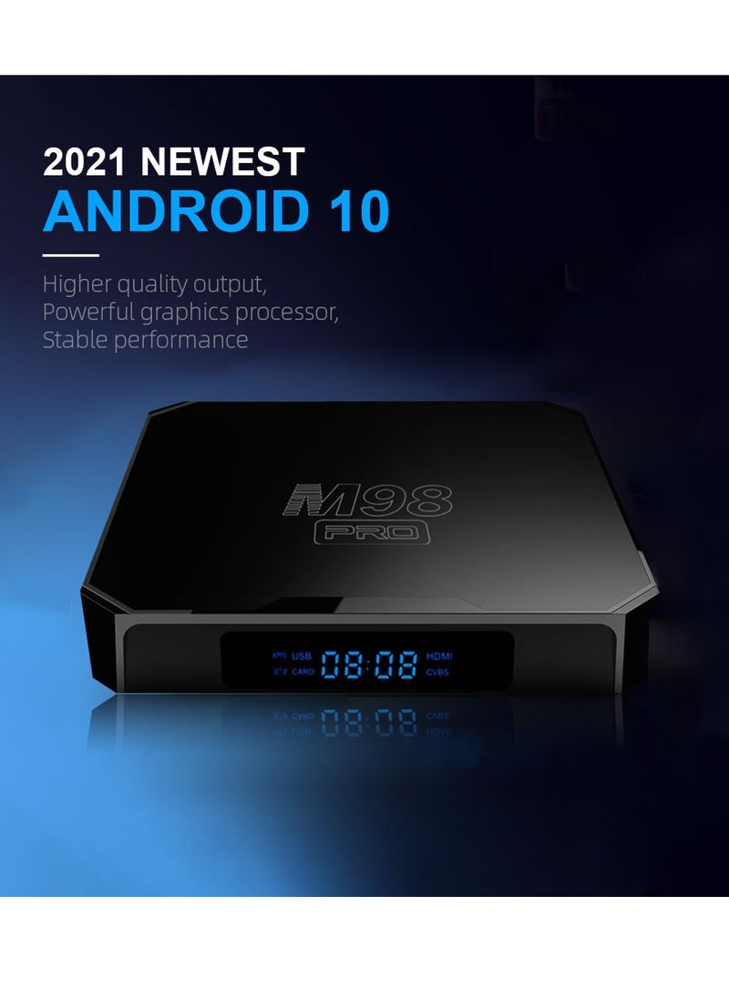 M98 PRO Android TV Box - 4K HDR Smart Streaming Media Player with Android 10 u0026 16GB Storage