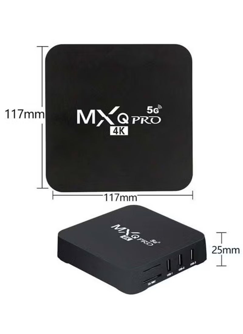 NEW Android TV Box MXQPro 11.1 – High-Performance Streaming in Black