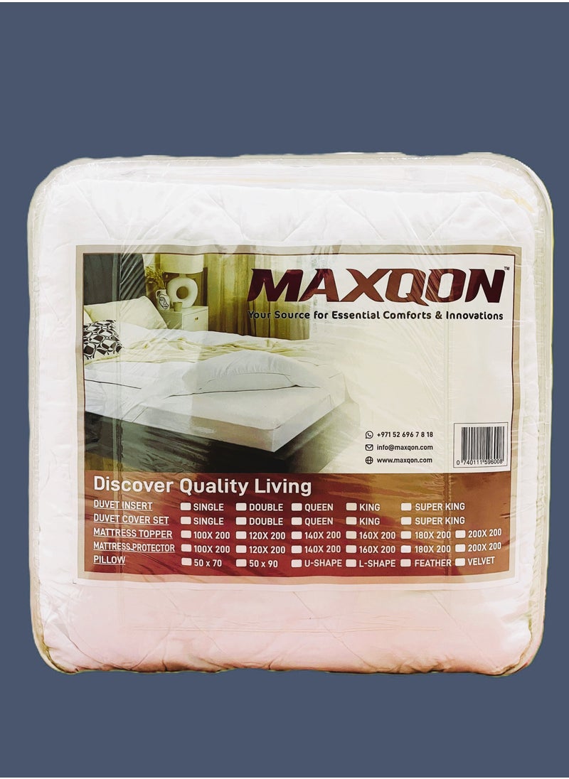 Mattress Topper 6CM Thickness  Quilted Microfiber 600gsm, King/Queen/Double/Single Sizes, Color White