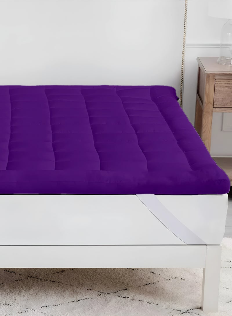 Mattress Topper 6CM Thickness  Quilted Microfiber 600gsm, King/Queen/Double/Single Sizes, Color Purple