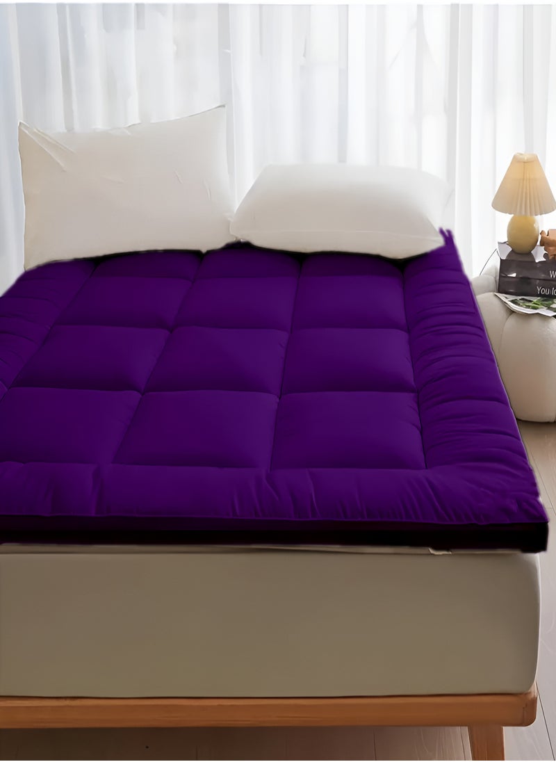 Mattress Topper 6CM Thickness  Quilted Microfiber 600gsm, King/Queen/Double/Single Sizes, Color Purple