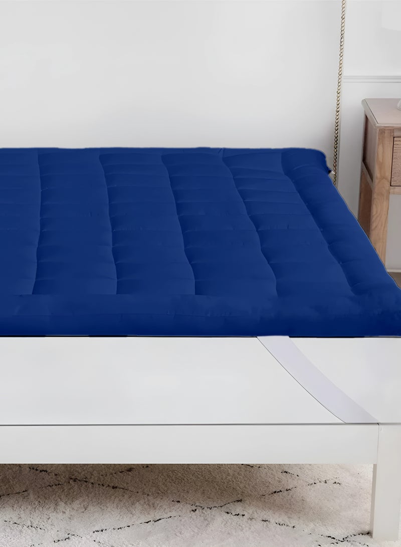 Mattress Topper 6CM Thickness  Quilted Microfiber 600gsm, King/Queen/Double/Single Sizes, Color Blue