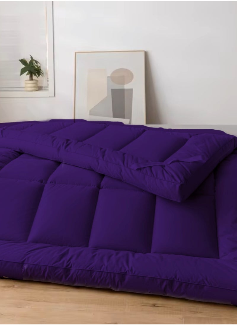 Mattress Topper 10CM Thickness Quilted Microfiber 900gsm, King/Queen/Double/Single Sizes, Color Purple