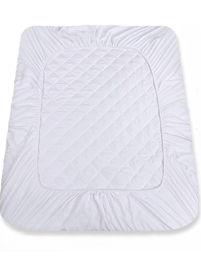 Mattress Protector Cotton Soft Quilted, 100%Waterproof, King/Queen/Double/Single Sizes, Color White