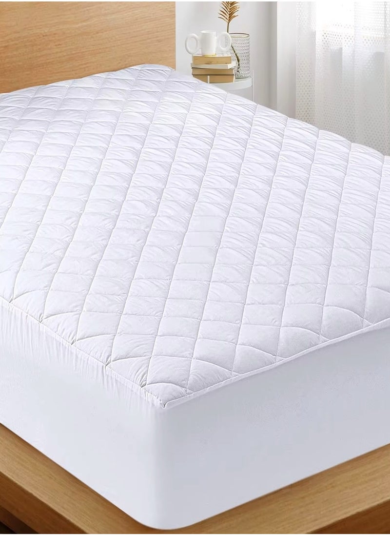 Mattress Protector Cotton Soft Quilted, 100%Waterproof, King/Queen/Double/Single Sizes, Color White