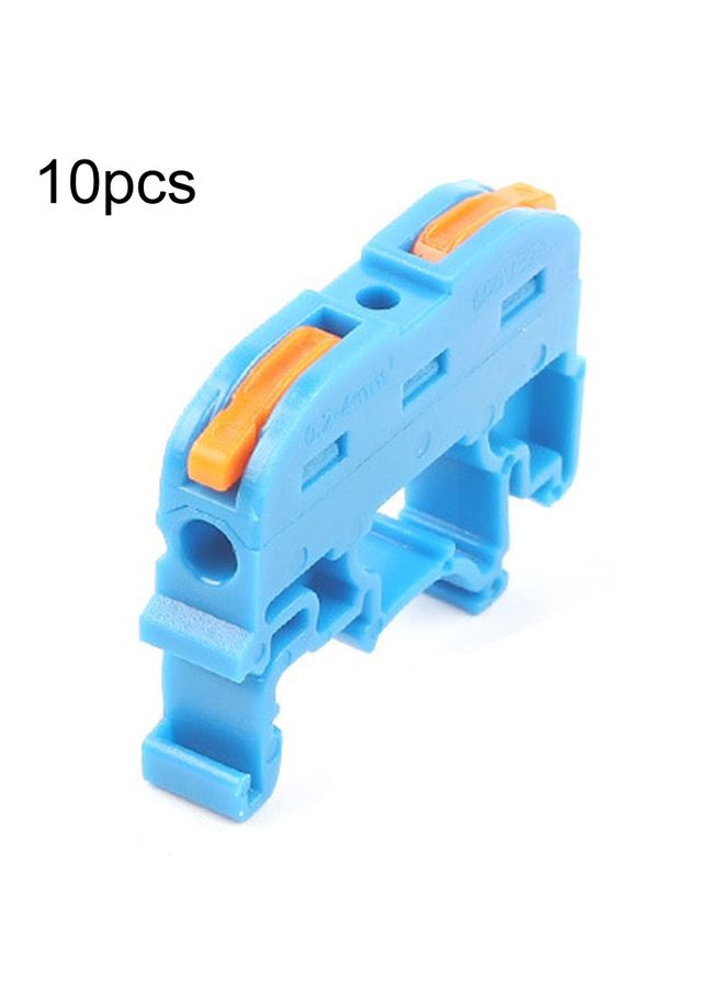 10pcs Guide Rail Type Replacement UK Quick Terminal Block 1 Input 1 Output(Blue)