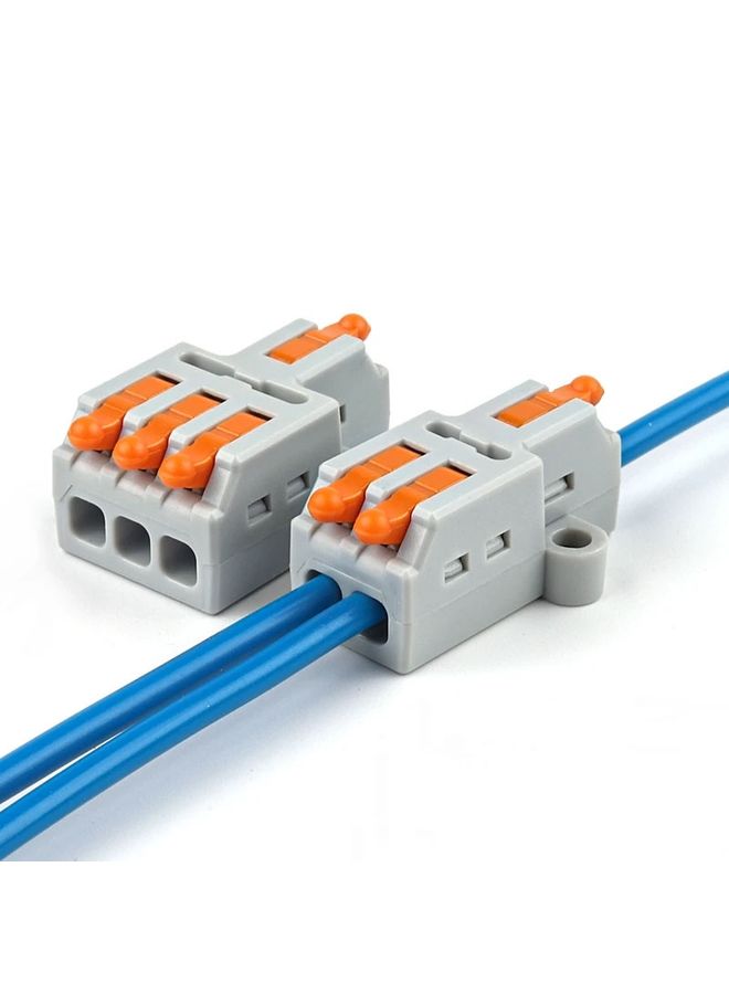 5pcs D1-5 Push Type Mini Wire Connection Splitter Quick Connect Terminal Block(Blue)