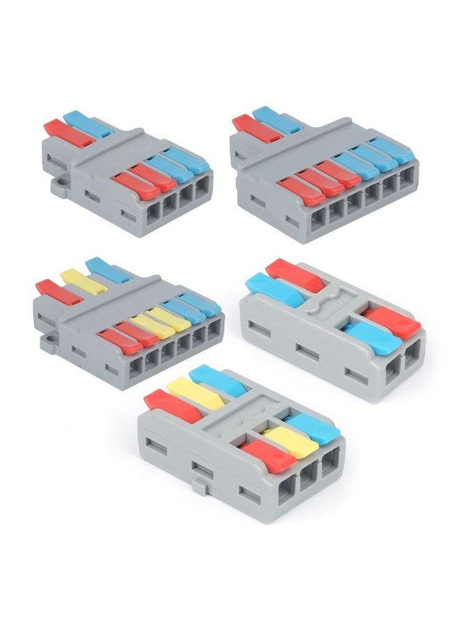 5pcs LT-3 3 In 3 Out Colorful Quick Line Terminal Multi-Function Dismantling Wire Connection Terminal