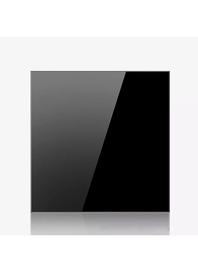 86mm Round LED Tempered Glass Switch Panel, Black Round Glass, Style:Blank Panel