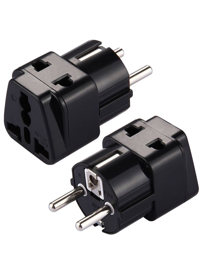 WD-9 Portable Universal Plug to (French / German) EU Plug Adapter Power Socket Travel Converter(Black)