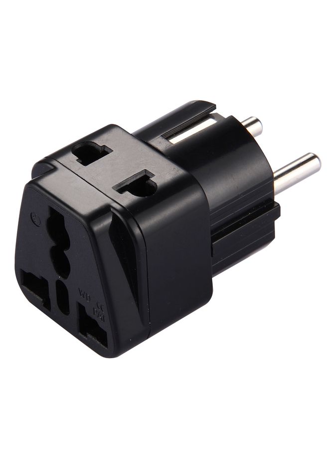 WD-9 Portable Universal Plug to (French / German) EU Plug Adapter Power Socket Travel Converter(Black)