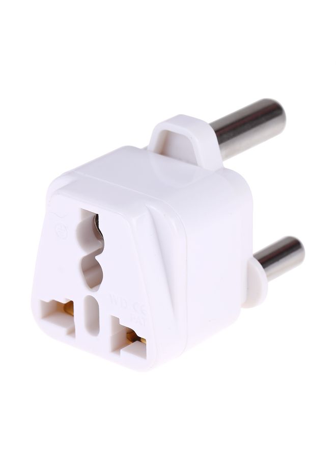 Portable Universal Socket to (Large) South Africa Plug Power Adapter Travel Charger (White)