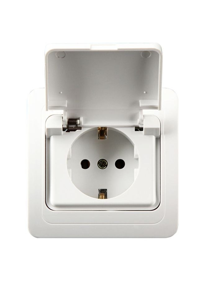 Ceramic Power Waterproof Socket with Cover, EU Plug