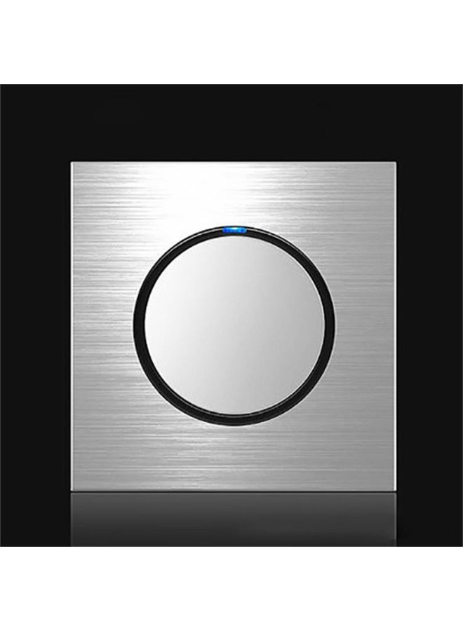 86mm Gray Aluminum Wire Drawing LED Switch Panel, Style:One Open Dual Control