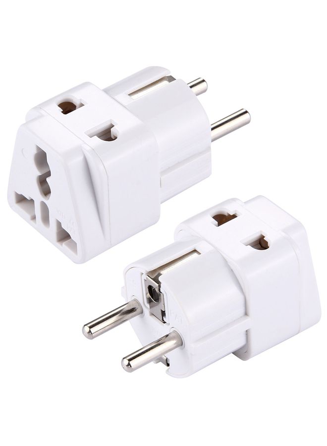 WD-9 Plug Adapter, Travel Power Adaptor with Europe Socket Plug(White)