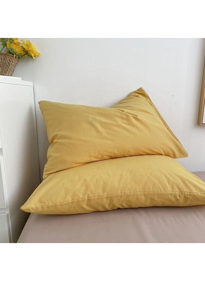 4-Piece Quilt Cover Set Polyester Yellow 200x230cm