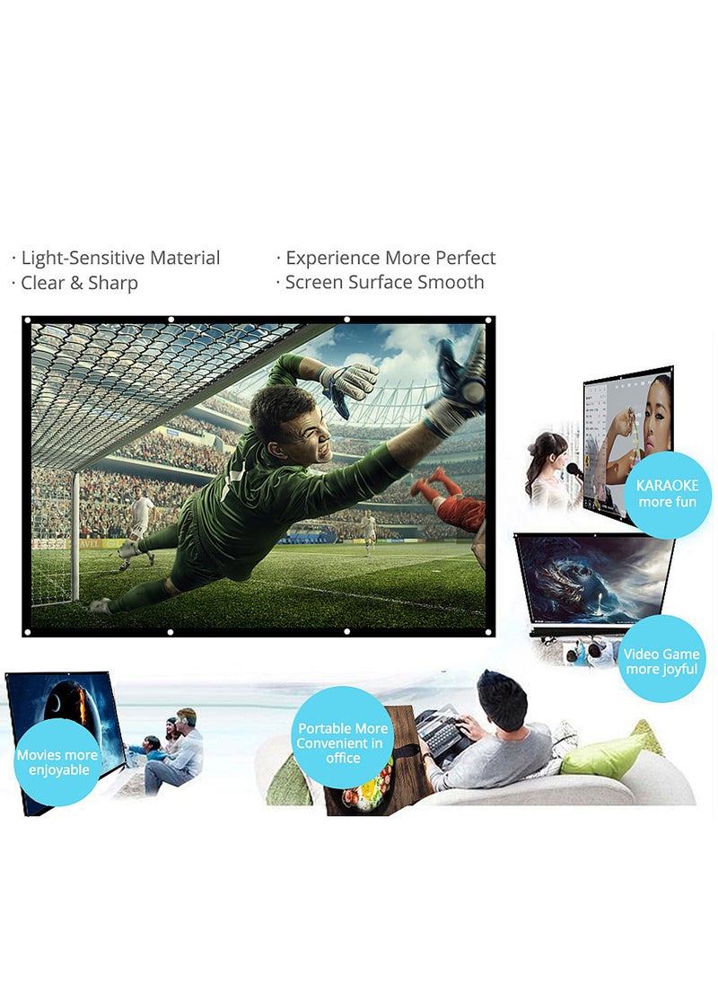 Foldable Projector Screen, Portable HD Projection Screen, for Home Theater Office Movies Indoors Outdoors