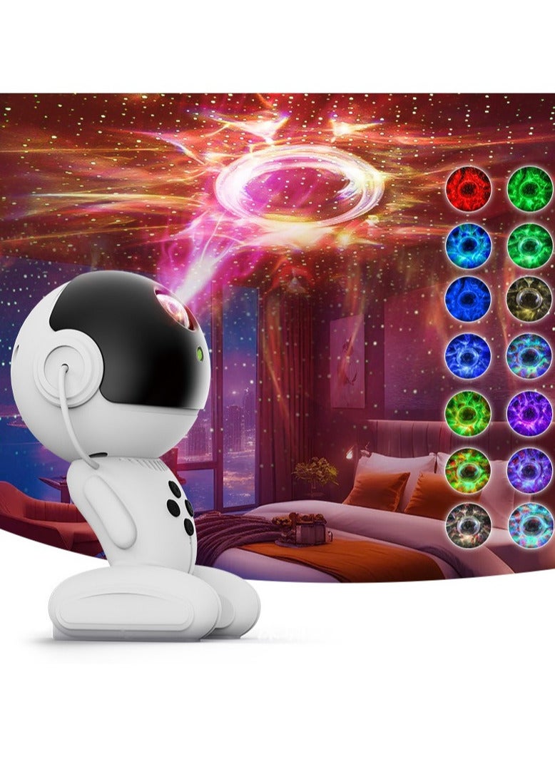 Robot Star Projector,Astronaut Star Projector,Kids Galaxy Star Led Projector Night Light with Timer Remote Control and 360°Adjustable Design for Children Adults Baby Bedroom,Party Room and Game Room