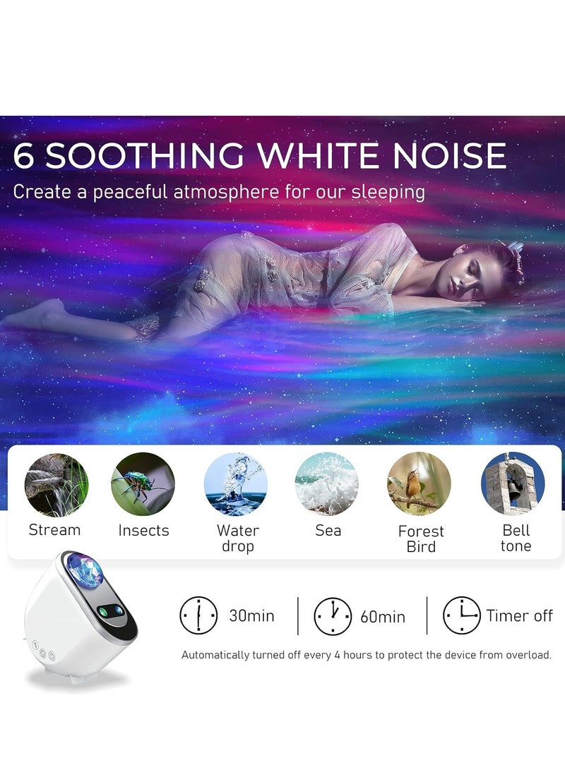 NEW Galaxy Aurora Projector – 3-in-1 LED Northern Lights Star Projector with Bluetooth Speaker and White Noise