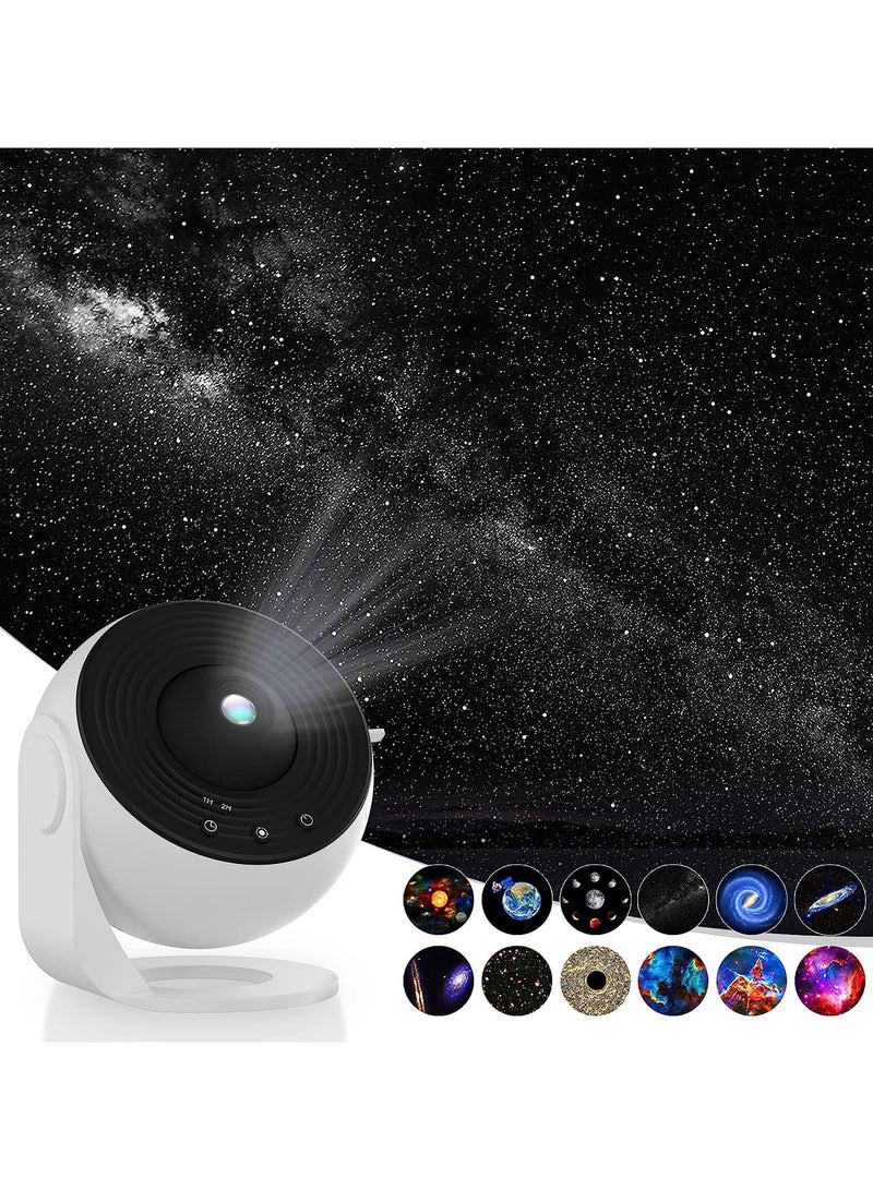 Star Projector HD Image Large Projection Area LED Lights for Bedroom Night Light,Planetarium Projector Galaxy Night Light Projector for Kids Include 4K Replaceable 12 Galaxy Discs