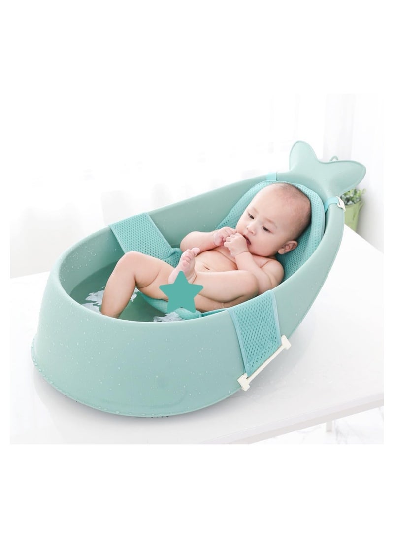 Fish Shape Baby Bath Tub with Accessories Plastic Baby Bathtub with Baby Bath Net