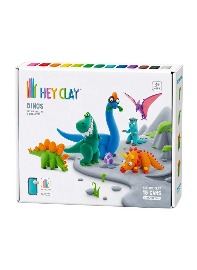 Hey Clay Dinos Air-Dry Clay DIY Kit (15 Cans)