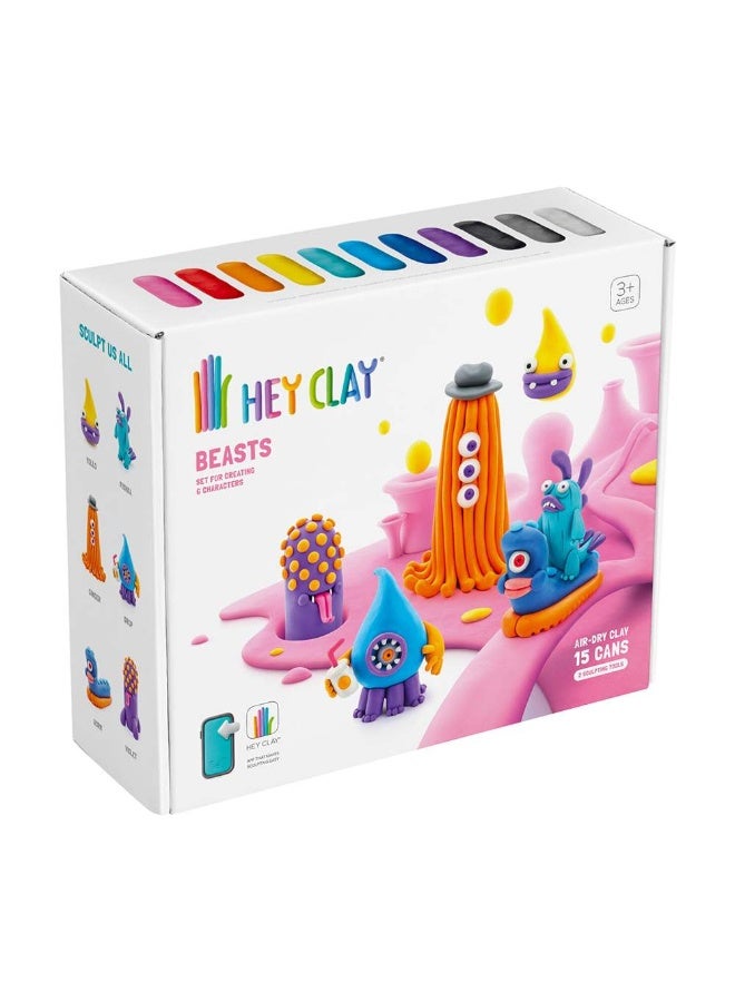 Hey Clay Beasts Air-Dry Clay DIY Kit (15 Cans)