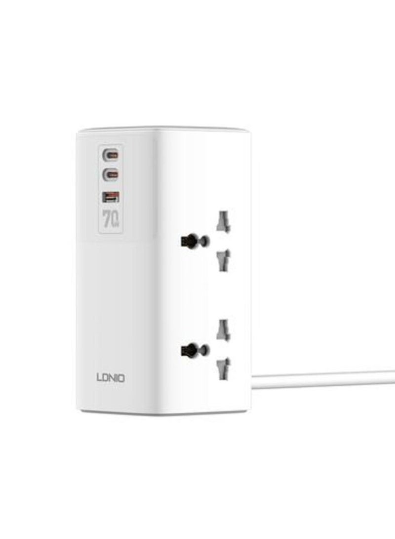 LDNIO SC4383 2USB-C+USB-A Power Strips 2500W Tower Extension Power Socket with 70W USB ports For Phone Charger EU US UK Plug