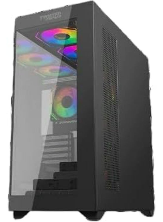 Quantum Mid Tower Gaming Case With RGB and Tempered Glass (TM-290XL-9-B) Black