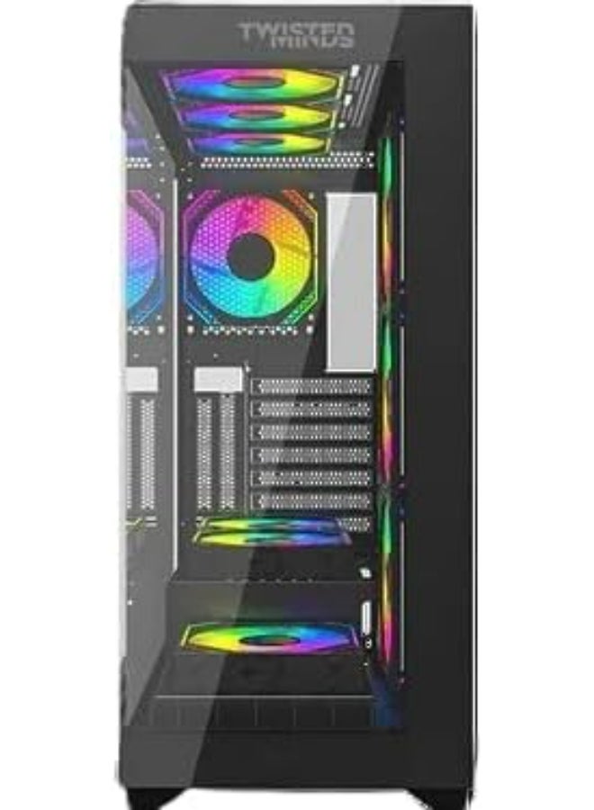 Quantum Mid Tower Gaming Case With RGB and Tempered Glass (TM-290XL-9-B) Black