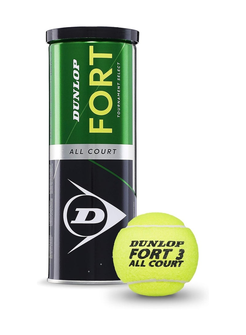 Dunlop Fort All Court Tennis Balls, Set of 3 Piece DL601315 per can