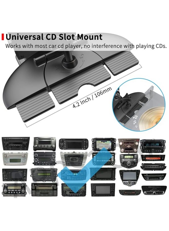 Universal Tablet Car Mount for CD Slot with Adjustable Rotation and Locking Button