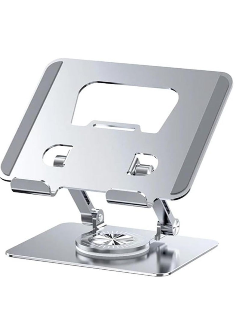 Rotatable Adjustable Tablet Stand – Silver Desk Mount for 4-12 Inch Tablets u0026 Smartphones