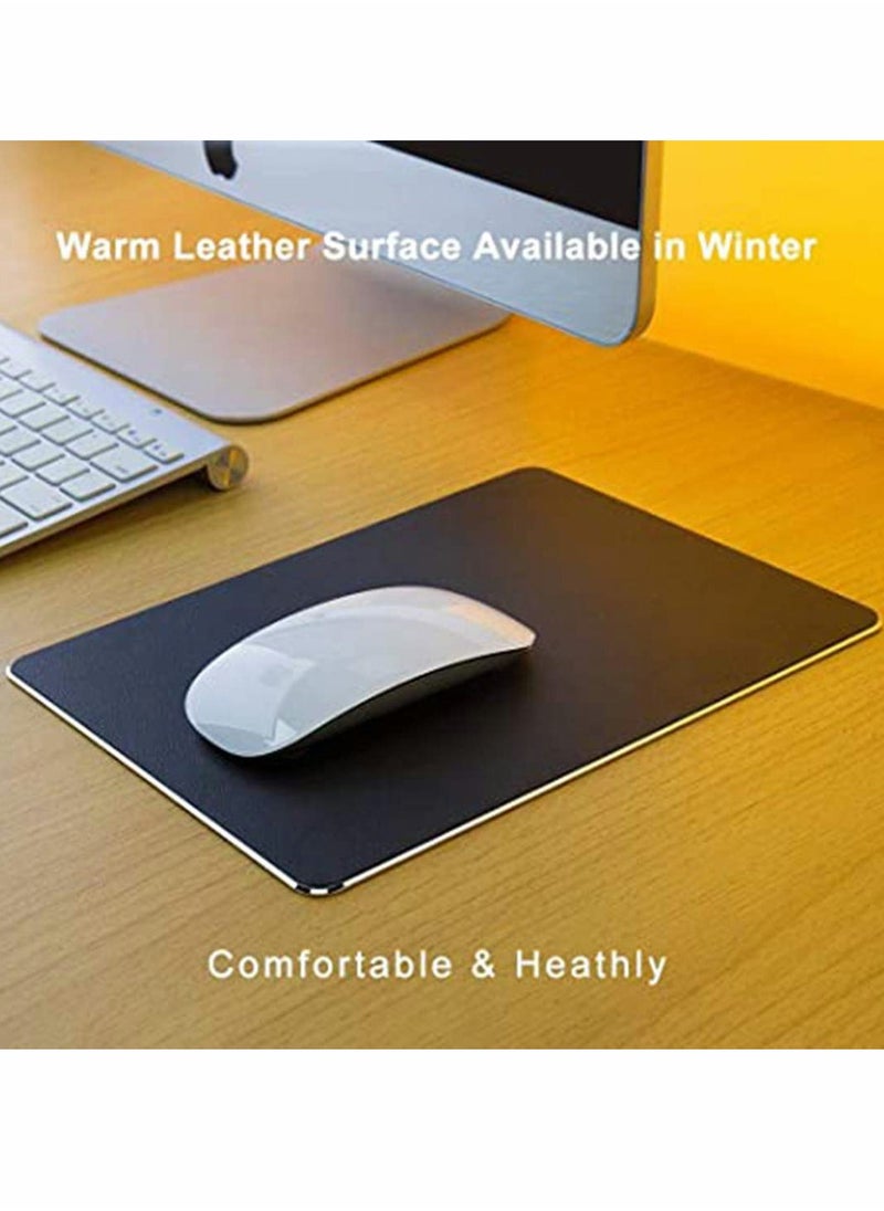 Ultra Thin Aluminum Mouse Pad Double Sided Waterproof Suitable for Gaming and Office Use Silver Color for Precision Control with Laptop and PC