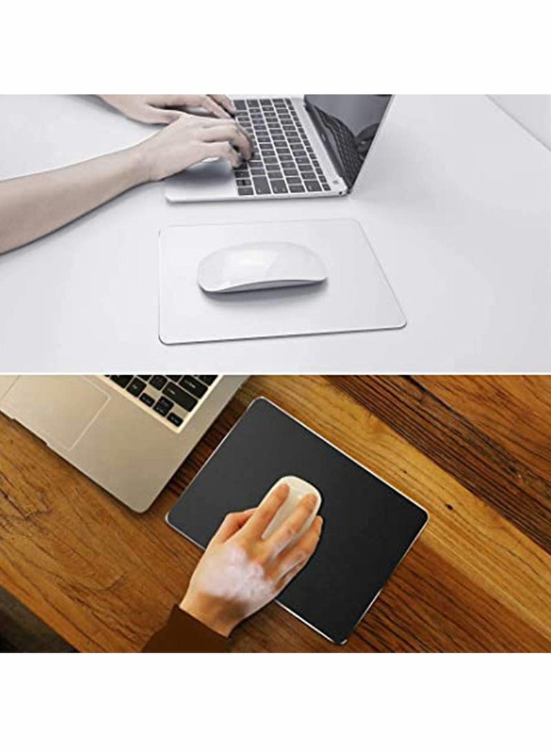 Ultra Thin Aluminum Mouse Pad Double Sided Waterproof Suitable for Gaming and Office Use Silver Color for Precision Control with Laptop and PC