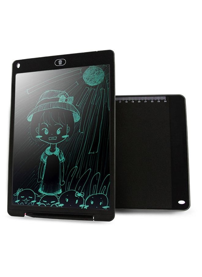 Portable 12 inch LCD Writing Tablet Drawing Graffiti Electronic Handwriting Pad Message Graphics Board Draft Paper with Writing Pen(Black)