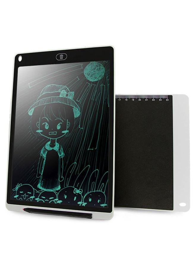 Portable 12 inch LCD Writing Tablet Drawing Graffiti Electronic Handwriting Pad Message Graphics Board Draft Paper with Writing Pen(White)