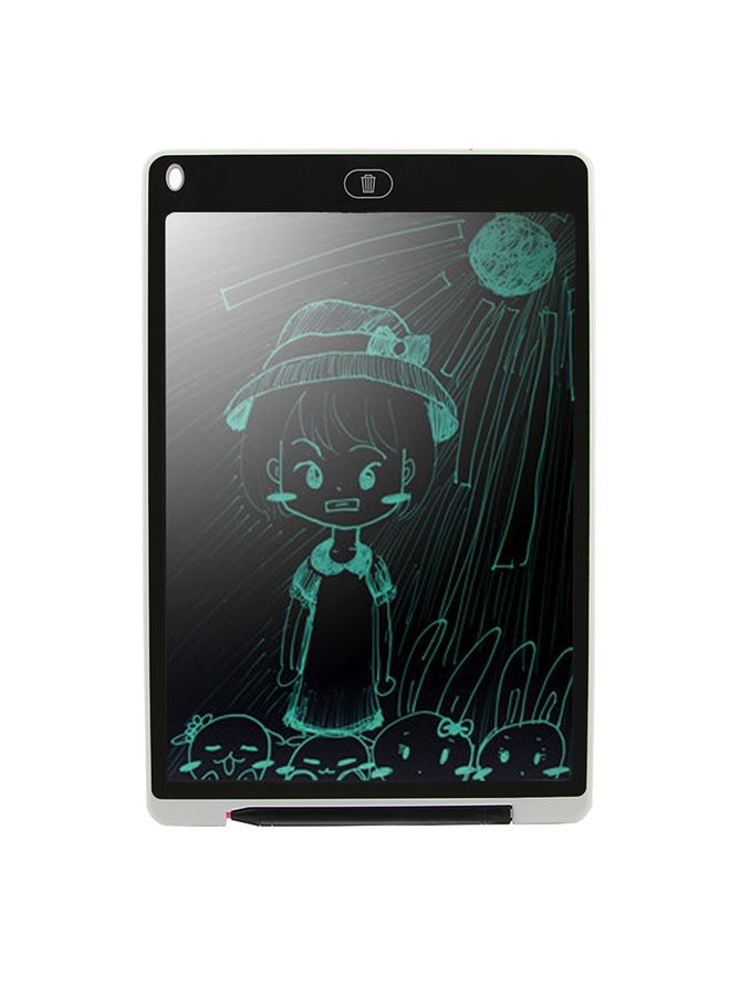 Portable 12 inch LCD Writing Tablet Drawing Graffiti Electronic Handwriting Pad Message Graphics Board Draft Paper with Writing Pen(White)