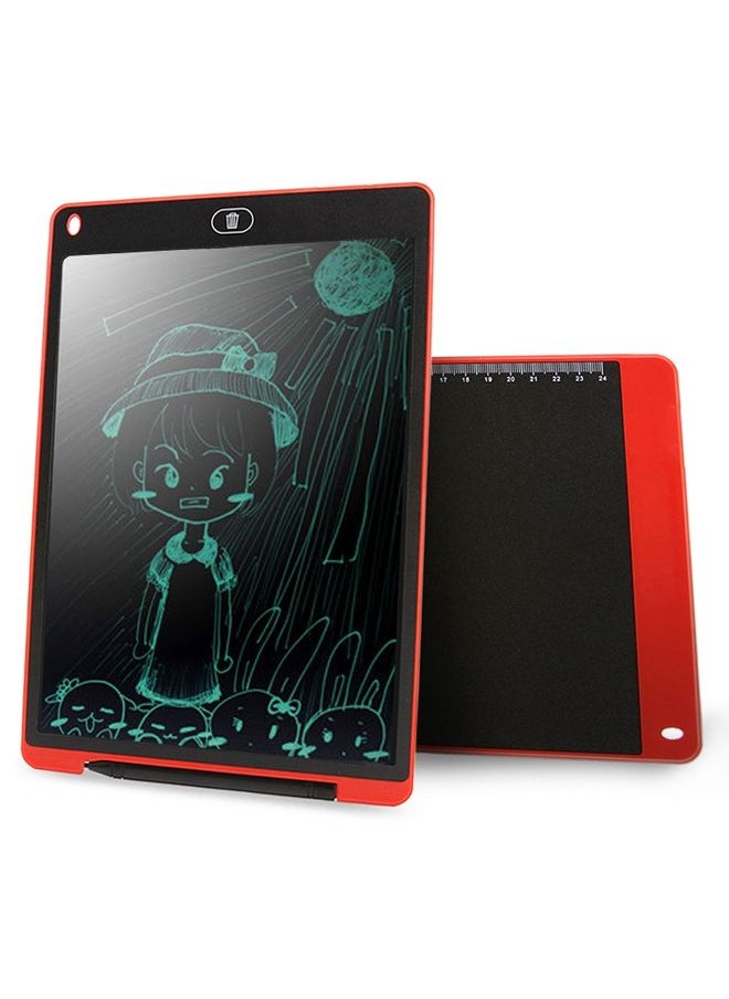 Portable 12 inch LCD Writing Tablet Drawing Graffiti Electronic Handwriting Pad Message Graphics Board Draft Paper with Writing Pen(Red)