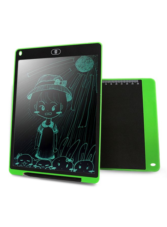 Portable 12 inch LCD Writing Tablet Drawing Graffiti Electronic Handwriting Pad Message Graphics Board Draft Paper with Writing Pen(Green)