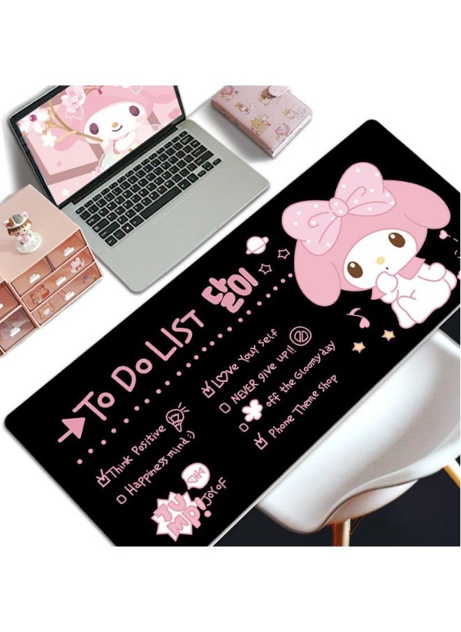 My Melody Girls Gift Gaming Mouse Pad Extended Large Mat Desk Pad Stitched Edges Mousepad Long Mouse Pad And Non-Slip Rubber Base Mice Pad 800X300X4mm