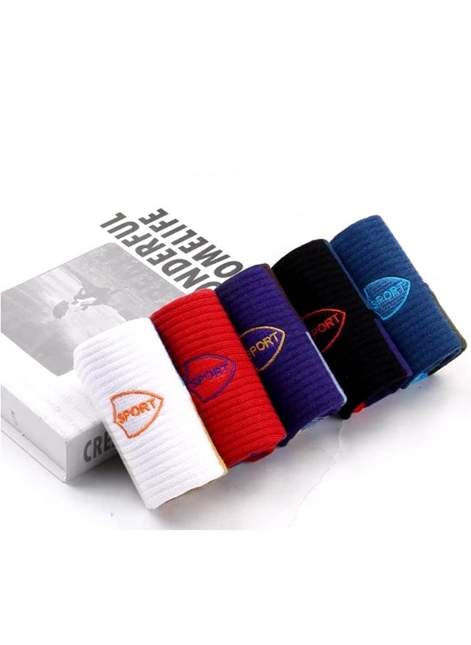 10 Pairs of Men’s Colorful Athletic Socks for Running Training and Everyday Comfort Moisture Wicking Cotton Blend Breathable and Durable Socks Assorted Colors