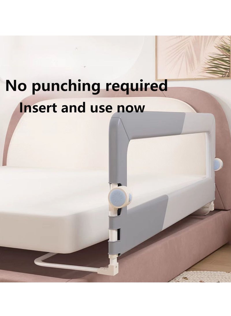 1.8m Bed Rails Bed Rail Guards for Toddlers Baby Bed Guards with Child Lock Guard Bumper for Baby Fold Down Safety Bedrail Adjustable Height Fence (1 Piece)