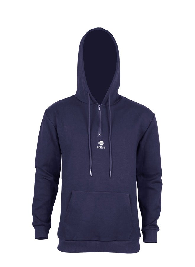 Men’s Velvet Sweatshirt Hoodie, Blue – Comfortable Pull-Over for Winter