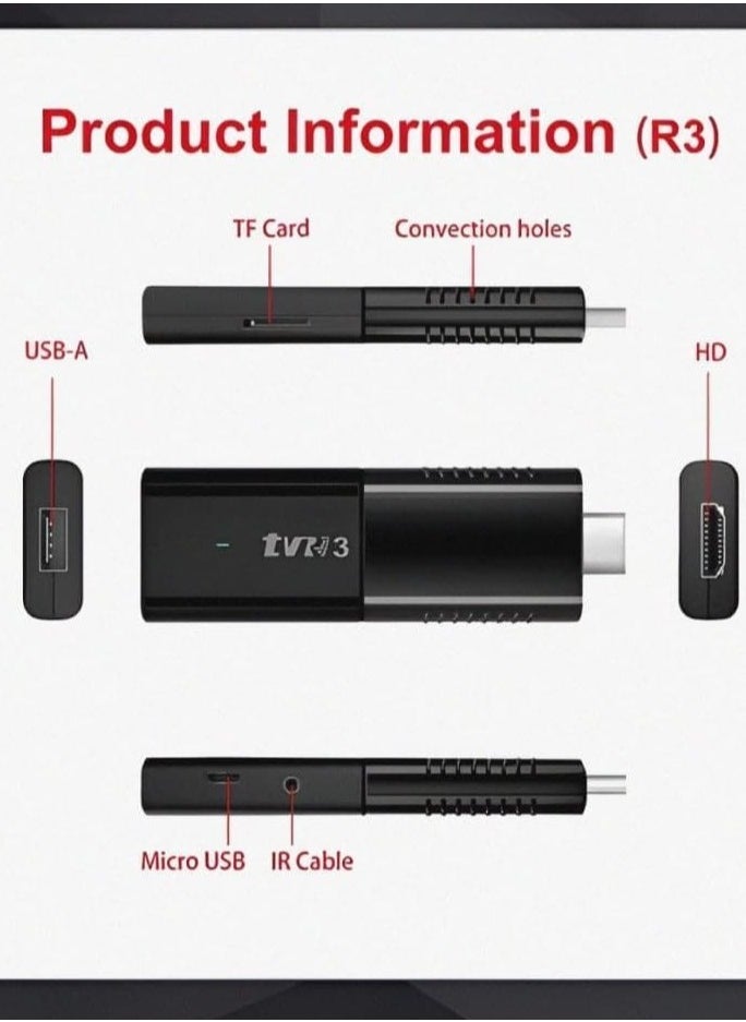 TV Stick TVR3 Remote Control - 2GB RAM, 16GB ROM, 1080P HDR, 4K Streaming Media Player with Google Assistant